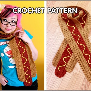 PDF Crochet Pattern - Hot Dog Scarf