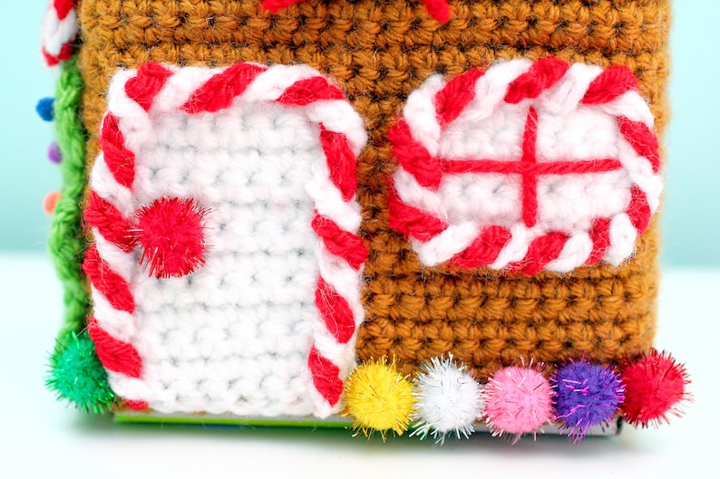 Gingerbread House Tissue Box Cozy Crochet Pattern PDF image 5