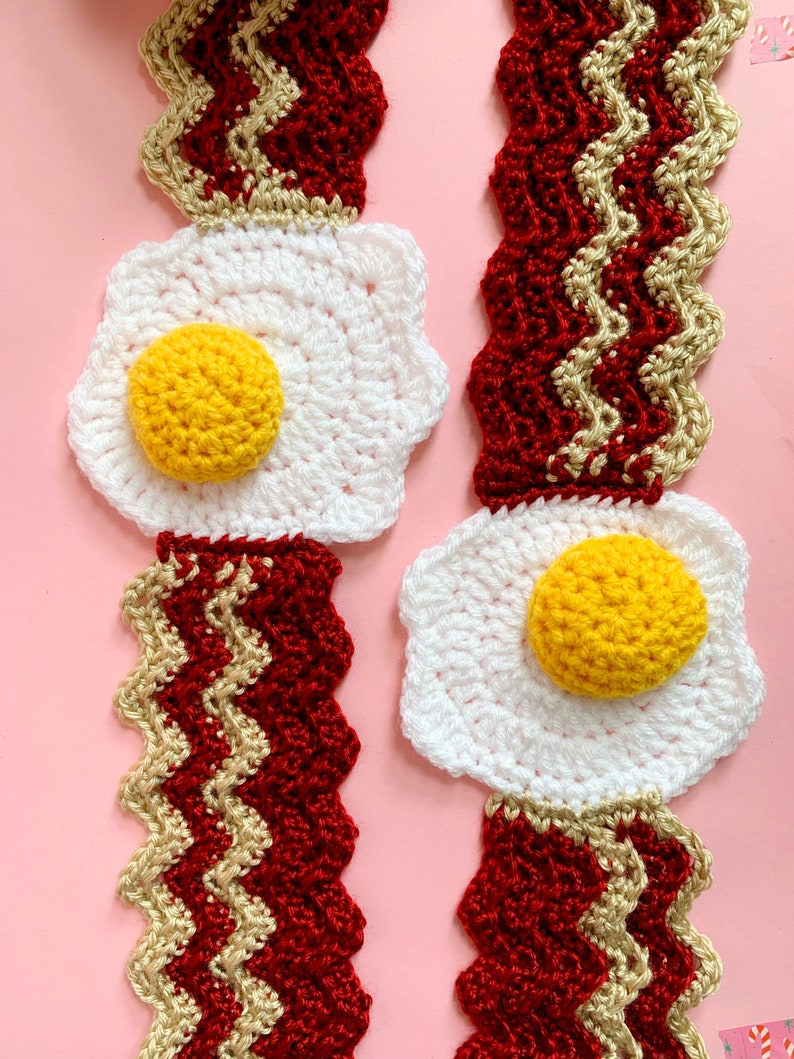 Bacon and Egg Scarf Crochet Pattern PDF Etsy