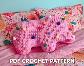 Elephant Cookie Pillow - PDF Crochet Pattern - Twinkie Chan - amigurumi - play food