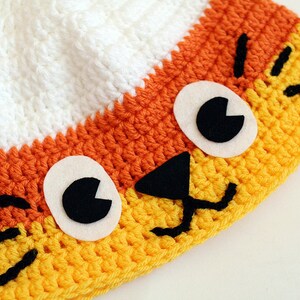 PDF Crochet Pattern Candy Corn Kitty Hat image 2