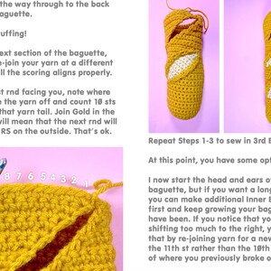 Bunny Baguette - PDF Crochet Pattern - Twinkie Chan - amigurumi - play food - French bread image 5