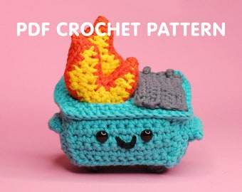 Dumpster Fire - PDF Crochet Pattern - Twinkie Chan - 100% Soft - amigurumi