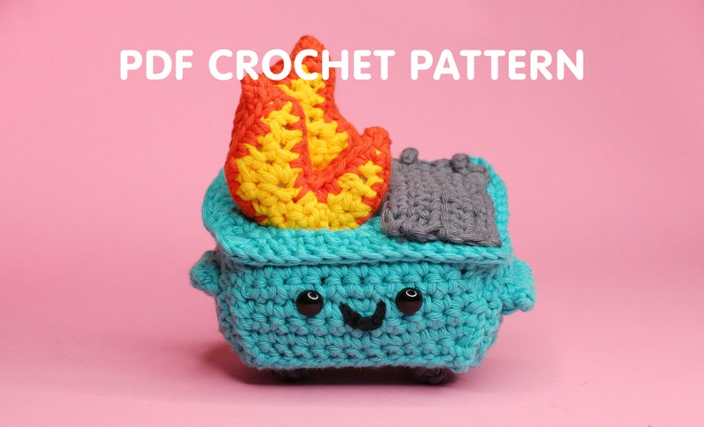 Dumpster Fire Patron au crochet PDF Twinkie Chan 100 % doux amigurumi image 1