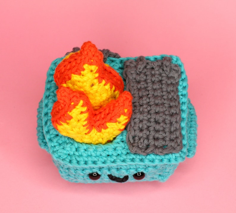 Dumpster Fire Patron au crochet PDF Twinkie Chan 100 % doux amigurumi image 3