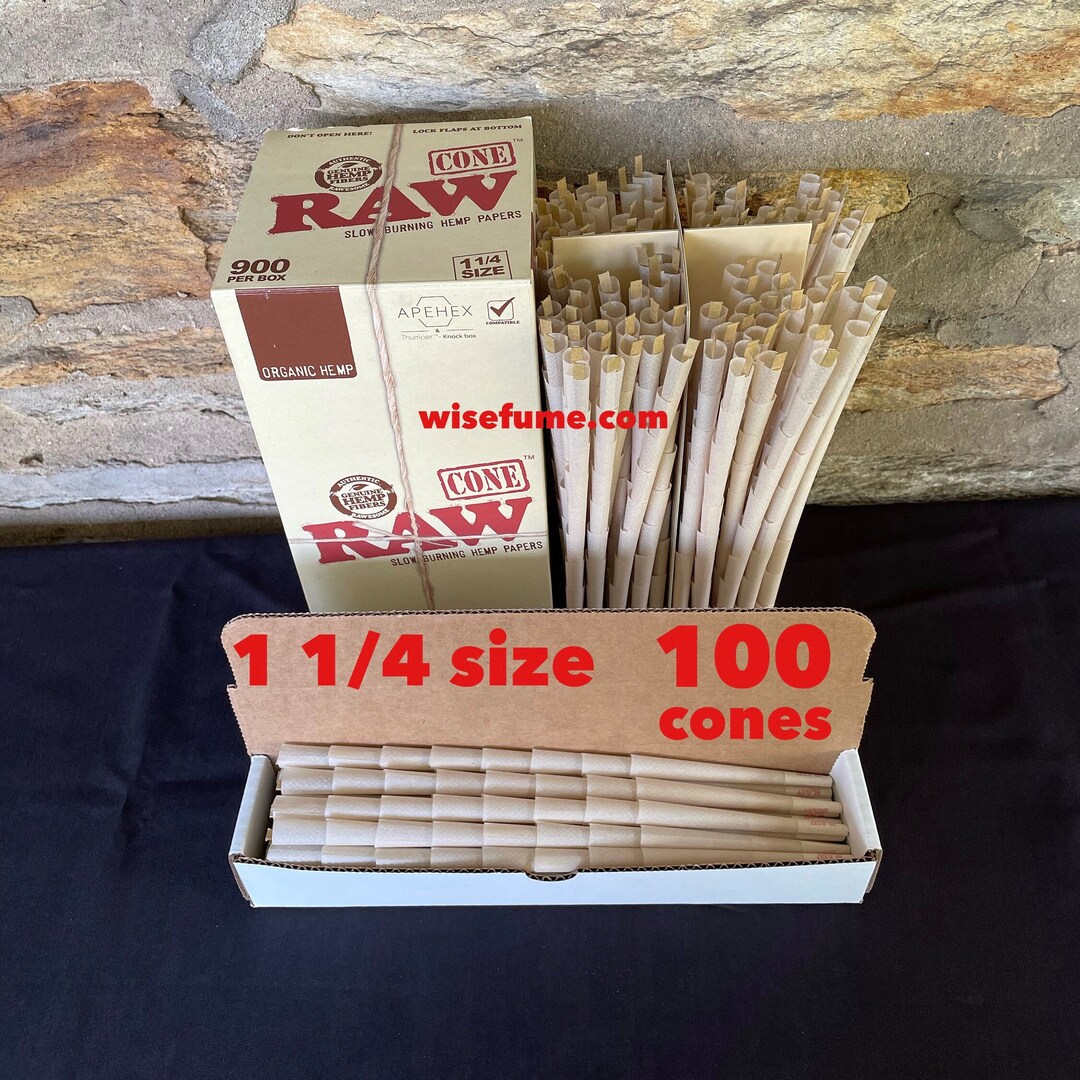 Raw ORGANIC Prerolled Cone 1 1/4 Size Cone With Tip Paper Cone