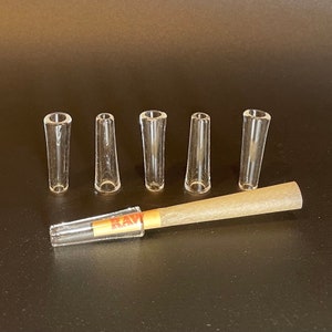 5x Premium thick glass Pre-rolled cone filter mouth tip. Long size Fit for raw zag-zag any brand cone. Custom special design long size
