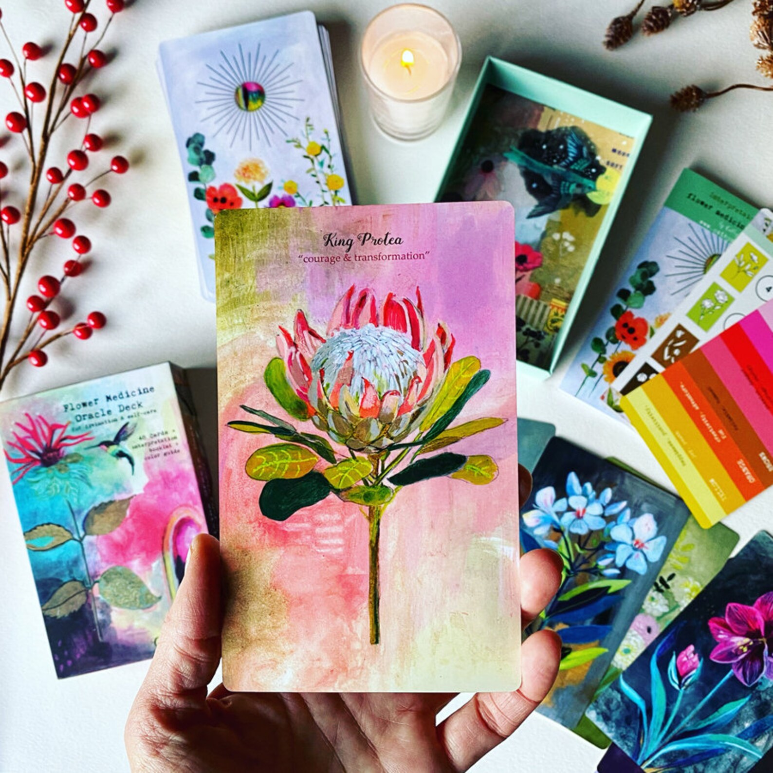 NEW Flower Medicine Oracle Deck Luxe Gift Set Etsy