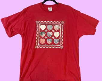 Vintage 90s Quilted Heart Tee