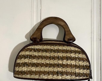 Vintage Woven/Wood Bag