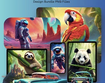 Retro T-Shirt Design Bundle: Vintage PNG Graphics (Digital Download)