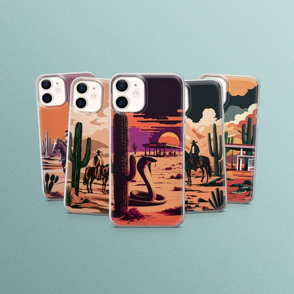 Wild West Phone Case Nostalgic Cowboy Cover fit for iPhone 15 ProMax, 15 Pro, 15, 14, GooglePixel 8, 7A, 6A, Samsung S24 Ultra, S23, S22