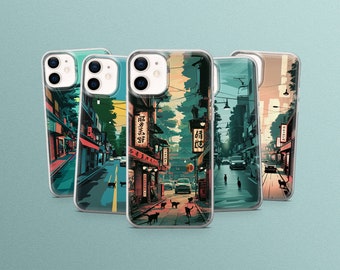 Lo-Fi Cats Phone Case Aesthetic Streets Cover fit for iPhone 15 Pro Max, 15Pro, 15, 14, Google Pixel 8, 7A, 6A, Samsung S24Ultra, S23, S22