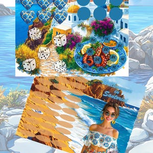 A7 2er Klappkarte Willkommen in Santorini