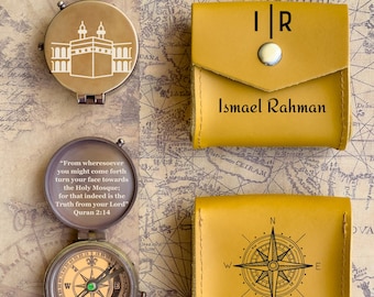 Personalized Muslim Gifts, Muslim Wedding Gift, Islamic Gift Compass, Eid Gifts, eid al adha gifts, Ramadan Gift, Islamic Gift for Men