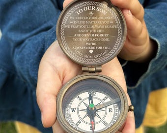 To My Son Compass, Christmas Gifts Son, Keepsake for Son, Christmas Gift Compass, Christmas Present, Gift for Grandson, Christmas Keepsake