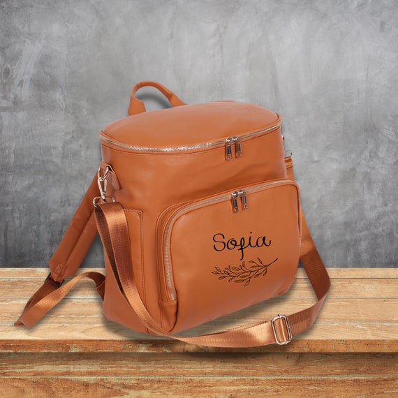 designer leather diaper backpack Boss Plus Bag Vanilla Latte Its waterproof design ensures durability and protection against spills Maternity Bag Baby Diaper Backpack