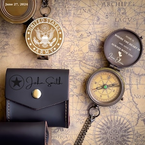 United States Army Gift, Army Graduation Gift, Army Retirement Gift, Army Wife, Army Mom, Engraved Army Compass, Army Gift for Boyfriend