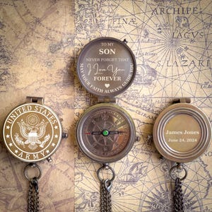 Personalized Army Compass, Army Mom, United States Army Gift, Army Graduation Gift, Army Retirement Gift, Army Gift for Son, Deployment Gift
