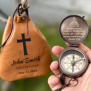 Baptism Gift, Holy Communion Gifts for Grandson, Confirmation Gifts for Boys, First Communion Gift for Boys, Personalized Baptism Compass