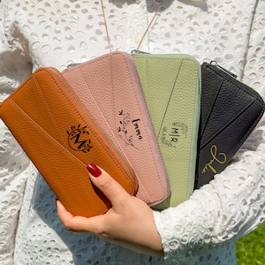 Custom Leather Women Wallet, Leather Wallet for Her, Christmas Gift for Daughter, Valentines Day Gift for Girlfriend, Birthday Gift for Mom