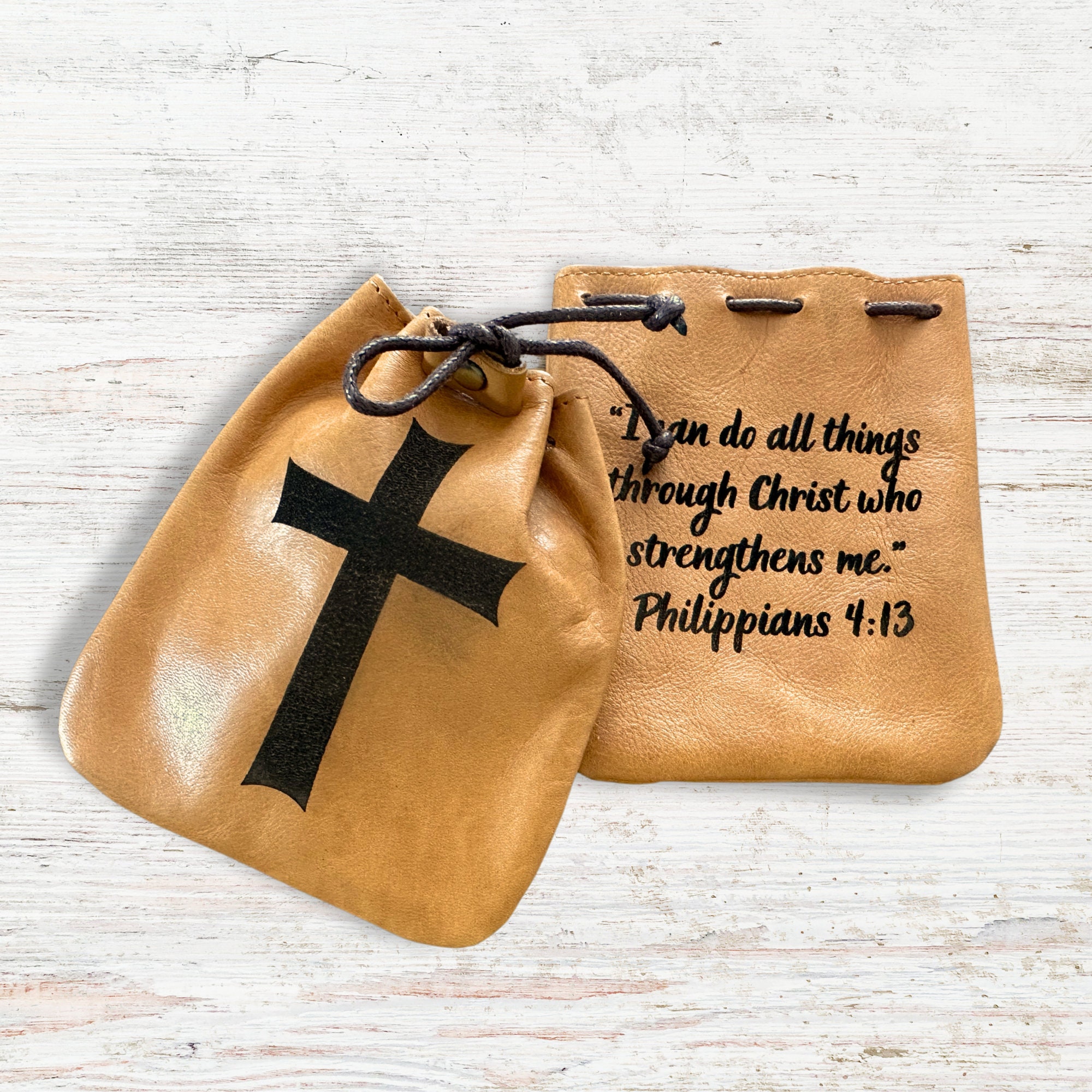 Personalized Leather Rosary Pouch, The Memorare Prayer, Catholic gifts, Priest Gift, Godfather Gift, Deacon Gift, Baptized, Religious Gift