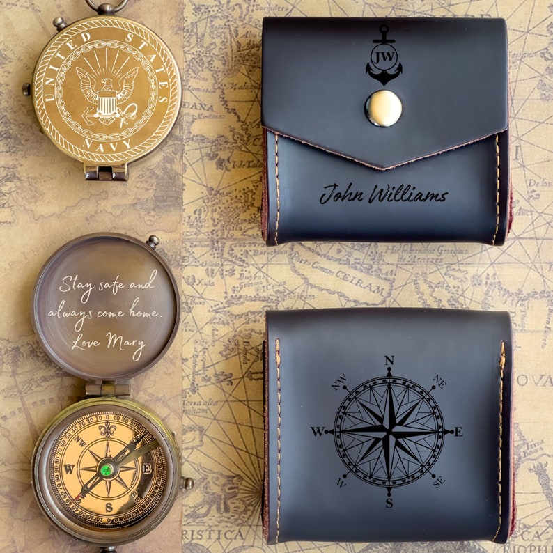 Regalo de agradecimiento para veteranos, regalo único para veteranos, regalo conmemorativo para veteranos, brújula militar, regalo personalizado para el Día de los Veteranos, recuerdo de la bandera estadounidense imagen 3