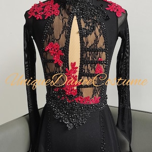 Black Lace Dance Competition Costume - Etsy