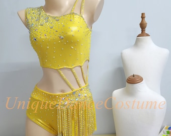 Customizable Lyrical Dance Costume: Elegant Ballet, Jazz, and Pole Dance Performance Wear