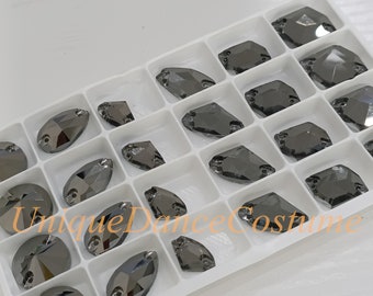Sew On Flatback Plastics Gems Grey, Sew On Rhinestones, FlatBack Gems,  Sew On Crystal, Embellishment Round/Pear Drop/Axe/Rock