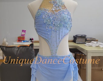 Customized Lyrical Dance Dress Girls Women Elegant Ballet Dress Competition Pole Dance Aerial Performance Wear Jazz Dance Gold