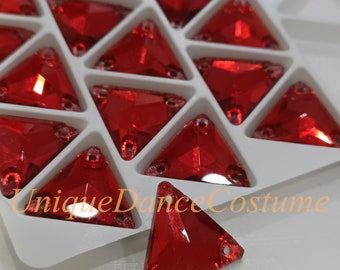Sew On Flatback Plastics Gems Red Triangle, Sew On Rhinestones, FlatBack Gems,  Sew On Crystal, Embellishment