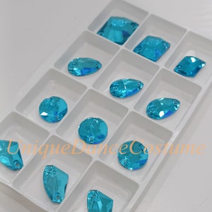 Blue Sew On Rhinestones: Flatback Crystal Embellishment Gems