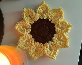 flower crochet coasters