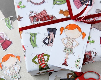 Christmas Paper Doll Recyclable Wrapping Paper Set