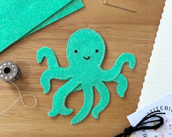 Octopus Finger Puppet Craft Kit - Plastic Free Children's Sewing Kit, Eco Friendly Craft Kit