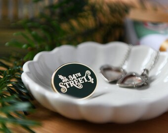 34th Street Enamel Pin Badge - Traditional Christmas Brooch, Magical Christmas Stocking Filler Gift