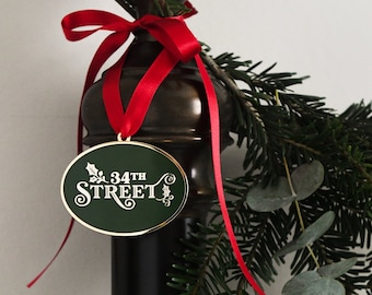 34th Street Enamel Christmas Tree Decoration - Heirloom Christmas Ornament