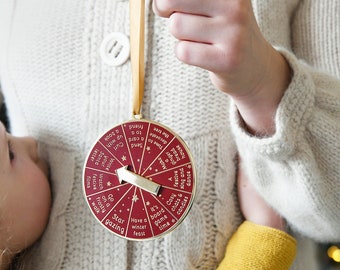 Family Christmas Activity Ideas Spinning Tree Decoration - Heirloom Deep Red And Gold Enamel Christmas Ornament