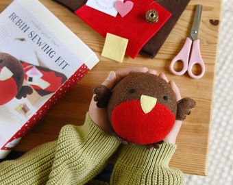 Make Your Own Robin Craft Kit - Plastic Free Christmas Gift, Eco Friendly Children's Sewing Kit