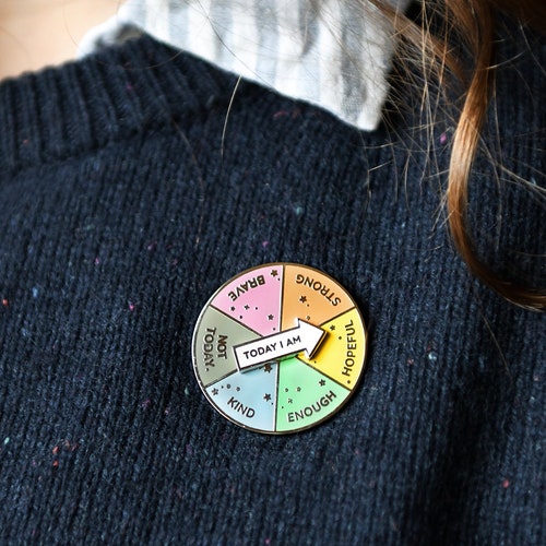 Spinning 'today I Am' Enamel Pin Badge Positive Etsy UK