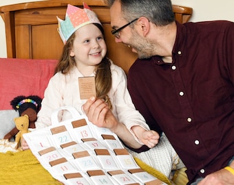 Bedtime Story Ideas Heirloom Advent Calendar, Luxury Handmade Quilted Christmas Countdown, Wooden Story Cards