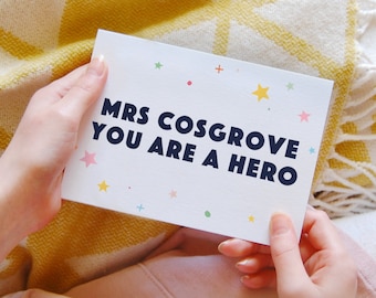 Thank You Teacher Personalised Hero Card