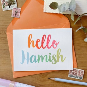 Gepersonaliseerde Hello New Baby-wenskaart