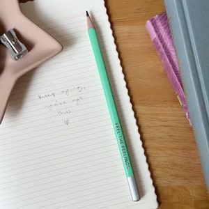 Single &#39;Feel The Feelings&#39; Positive Pencil, Positive Message Pencils, UK Made Writing Pencils Set