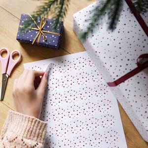 Recycelte weiße Wunderbare Geschenkpapier-Aufkleber, umweltfreundliche Weihnachtssterne-Geschenkpapier-Set, plastikfreie Geschenkverpackungs-Etiketten