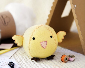 Make Your Own Chick Felt Craft Kit, Children's Plastic-Free Sewing Kit, Easter Basket Gift For kids