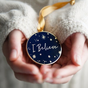 I Believe Enamel Christmas Tree Decoration - Christmas Eve Box Idea, Heirloom Christmas Ornament