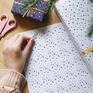 Autocollants en papier d’emballage White Believe recyclés, ensemble de papier d’emballage de Noël écologique « I Believe », étiquettes d’emballage cadeau sans plastique