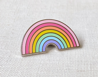 Pastel Rainbow Enamel Lapel Pin Badge